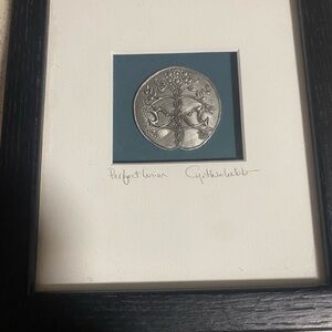 Signed Cynthia Webb handmade Pewter Framed “Perfect Union” Art